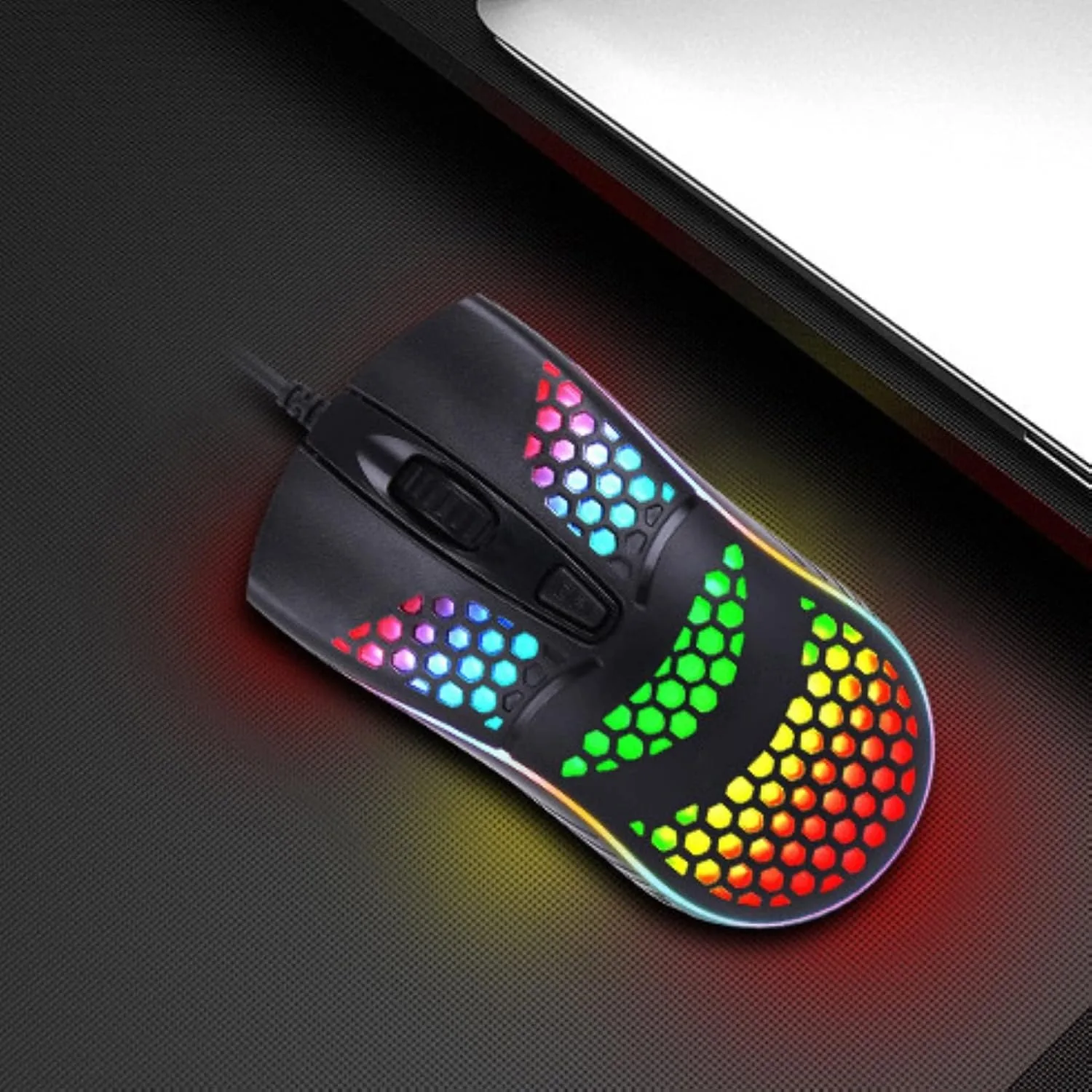 Mouse óptico para jogadores de alta precisão USB Wire RGB LED para jogos, iluminação personalizável, design ergonômico durável - Image 3