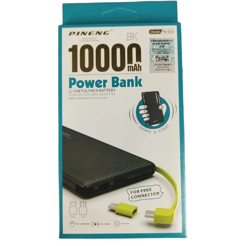 Carregador Portátil Celular 10000mah Bateria Externa Pineng PN - 951 - Image 6