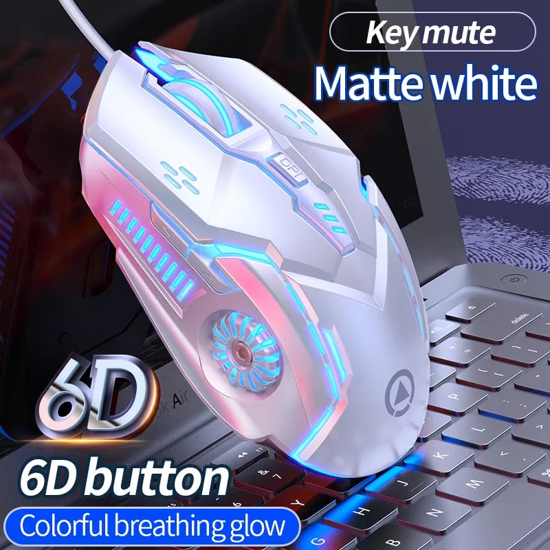 Mouse com fio ergonômico, RGB Mute, LED retroiluminado, 3200dpi, 6 botões, G5, USB, Mecânico, PC, Laptop, Computer Gamer - Image 10