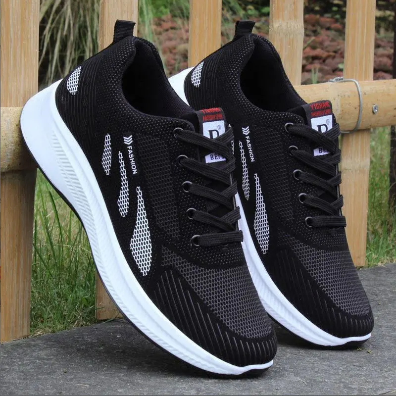 Calçado de couro antiderrapante masculino, tênis de caminhada casual, tênis de corrida na moda, que combina com tudo, novo, verão 2024 - Image 5