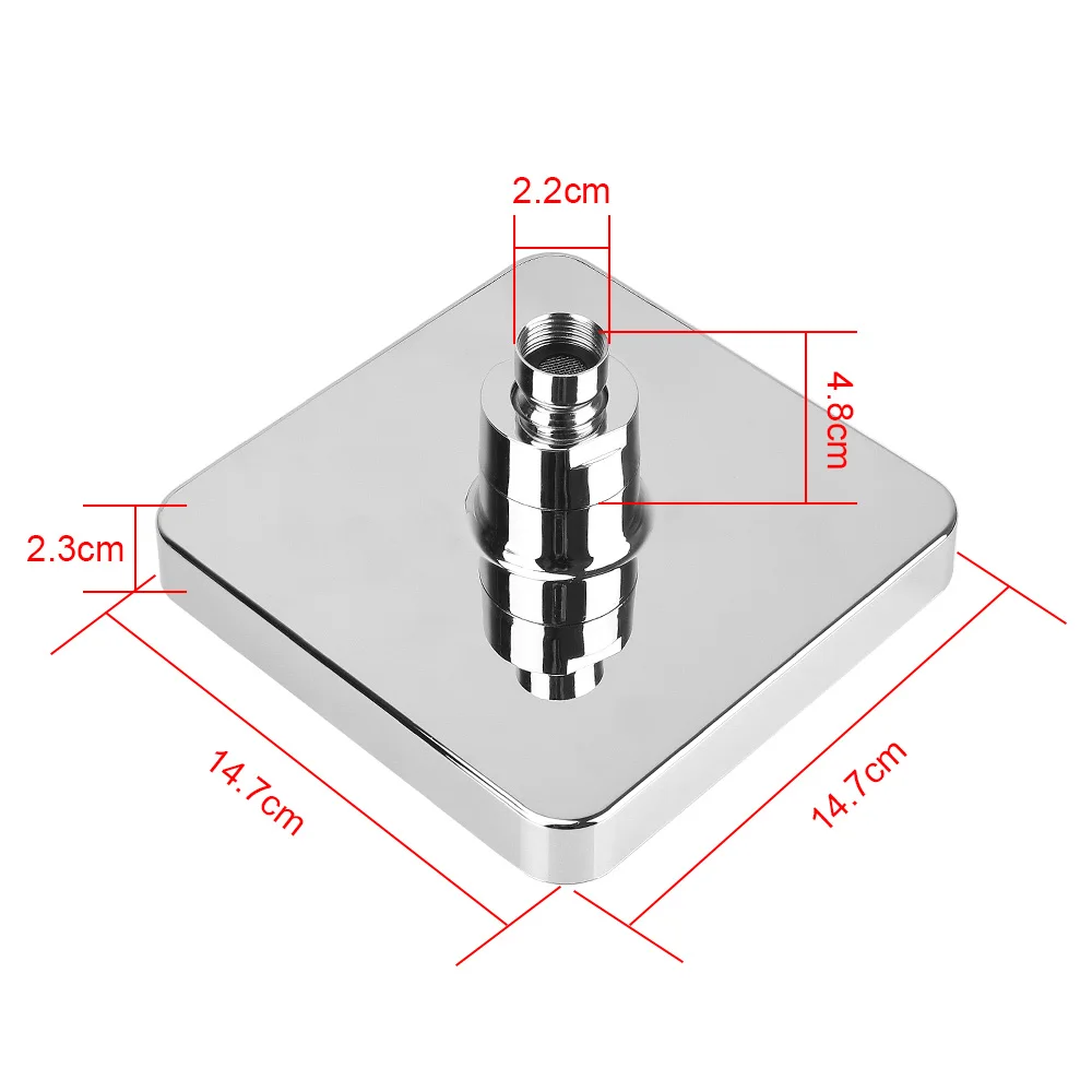 Praça Fixa Cabeça de Chuveiro LED, Ultra-Quiet precipitação Top Spray, 3 cores, Sensor de temperatura, 7 cores, mudança gradual - Image 6