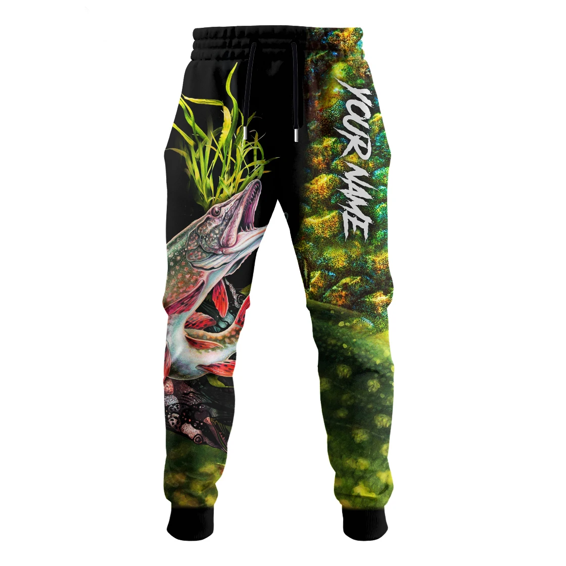 Lindo Pike masculino pescando calças Y2K personalizadas, casual joggers, calças hip hop, streetwear ao ar livre, impressão 3D, moda, outono, 2024