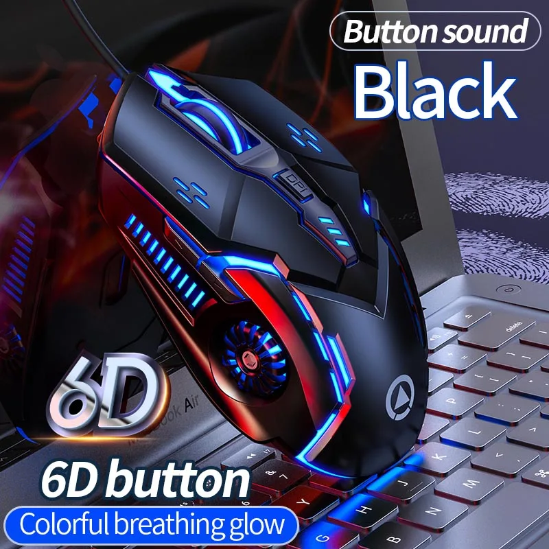 Mouse com fio ergonômico, RGB Mute, LED retroiluminado, 3200dpi, 6 botões, G5, USB, Mecânico, PC, Laptop, Computer Gamer - Image 12