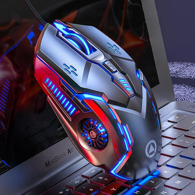 Mouse com fio ergonômico, RGB Mute, LED retroiluminado, 3200dpi, 6 botões, G5, USB, Mecânico, PC, Laptop, Computer Gamer