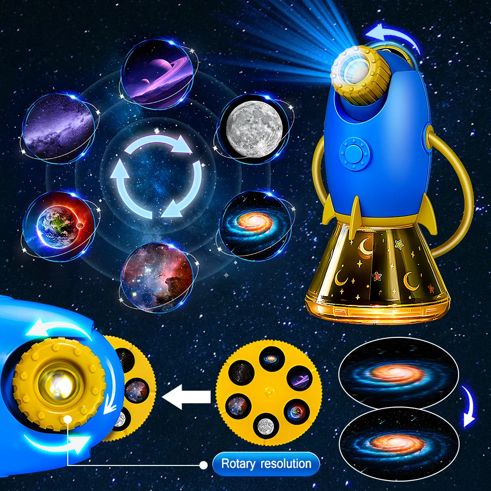 LED Galaxy Night Light Projetor com Bateria, Starry Sky Night Lamp, Rotação de 360 °, Quarto das Crianças, Quarto de Casa, Kids Birthday Toys - Image 2