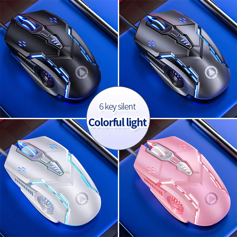 Mouse com fio ergonômico, RGB Mute, LED retroiluminado, 3200dpi, 6 botões, G5, USB, Mecânico, PC, Laptop, Computer Gamer - Image 5