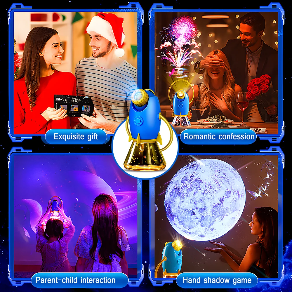 LED Galaxy Night Light Projetor com Bateria, Starry Sky Night Lamp, Rotação de 360 °, Quarto das Crianças, Quarto de Casa, Kids Birthday Toys - Image 5