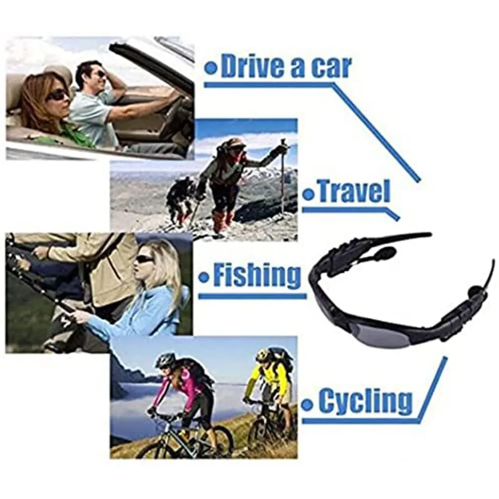 Estéreo sem fio bluetooth 5.0 fone de ouvido telefone esporte condução ciclismo óculos de sol equitação olhos com lente de sol - Image 4